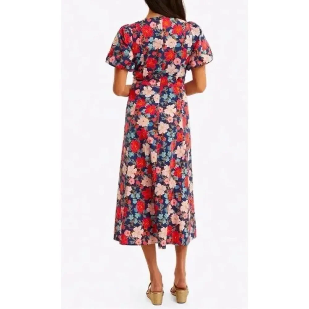 Draper James Julianne Midi Dress in Blooming Peony Size 6 / NWOT